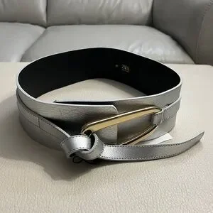 Zara | Accessories | Zara Womens Silver Sash Belt With Gold  display picture 2